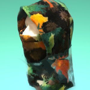 Soft Camouflage Fall Animal Silhouettes Fleece Versatile Hood NWT